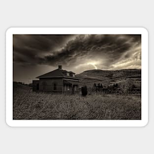 Abandoned Old House Approaching Storm Sticker